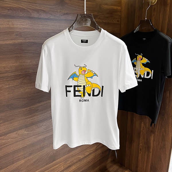 フェンディ x FRGMT x POKEMON ポケモンTシャツ 偽物 2色 FS9626A